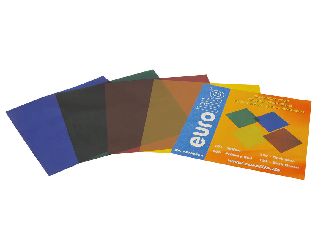 EUROLITE Set de filtros de color 24x24cm, cuatro colores