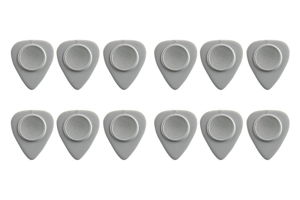 Heriba Thumb Rest púas de nailon, forma de corazón, grises, 12 unidades