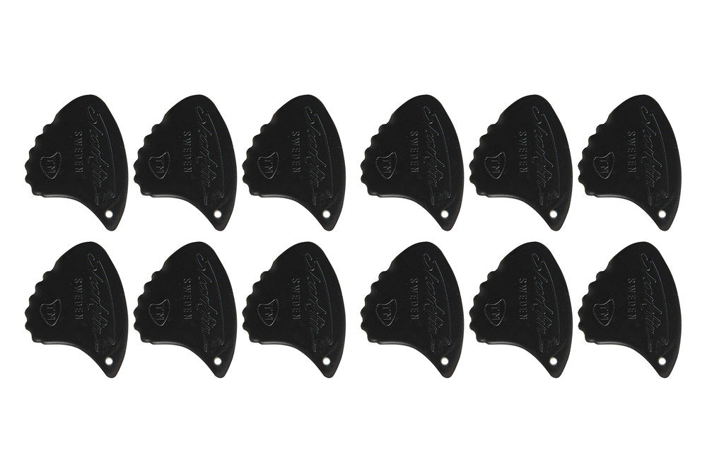 Púas Shark Fin Relief, 1,15 mm extraduras, negras, 12 uds.