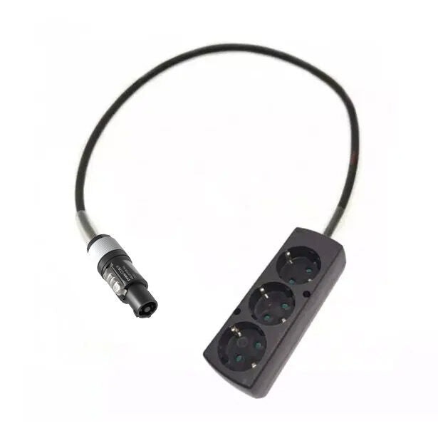 Adaptador powerCON gris - Schuko 3 Enchufe - 1 metro