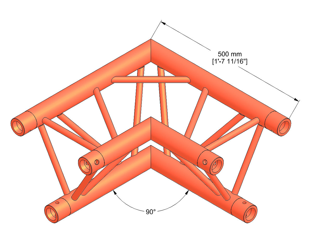 Milos STB trio 2-way 90° corner