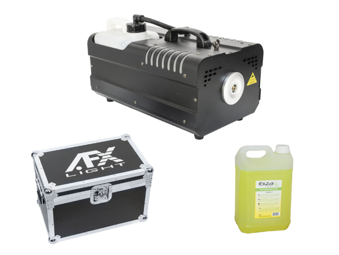 AFX FOG 2500 Fog machine (2500W, Black) Bundle