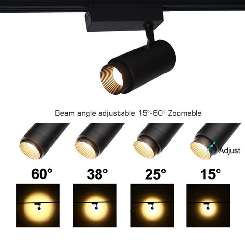 Atomic Pro FLZ-20 Foco de Carril (20 Watt, 3200K, Sort)