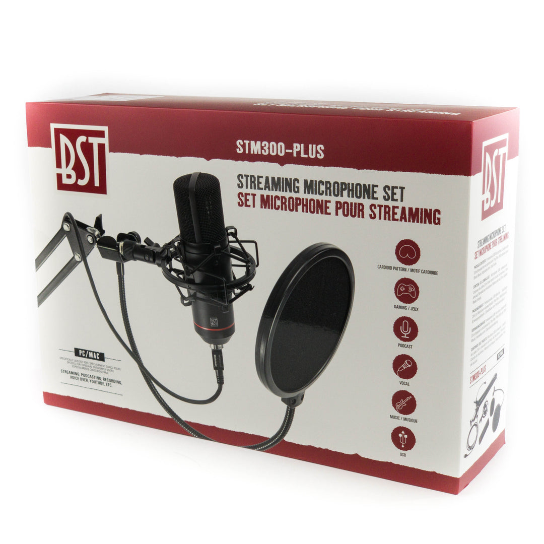 BST STM300-PLUS Set de Micrófono para Streaming (Negro)