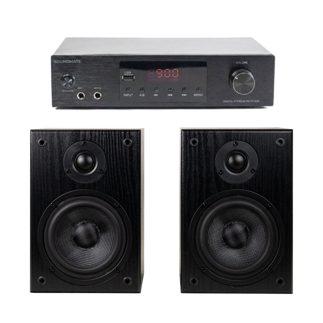 SoundMate HBS-05 Altavoces de Estantería & Amplificador Bundle