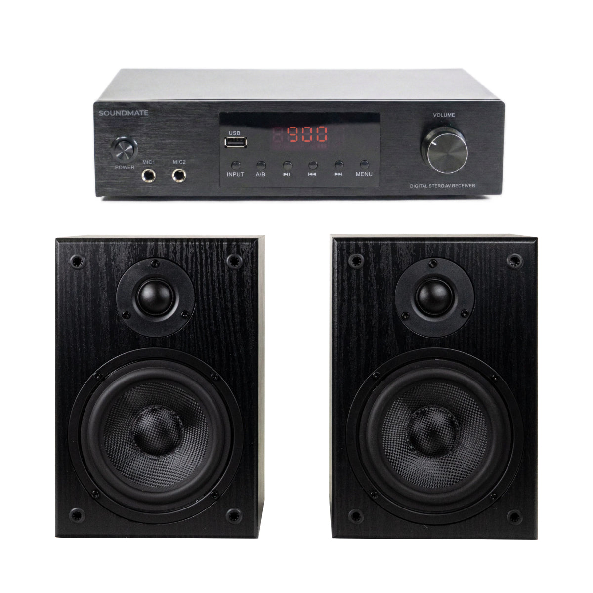 SoundMate HBS-05 Altavoces de Estantería & Amplificador Bundle