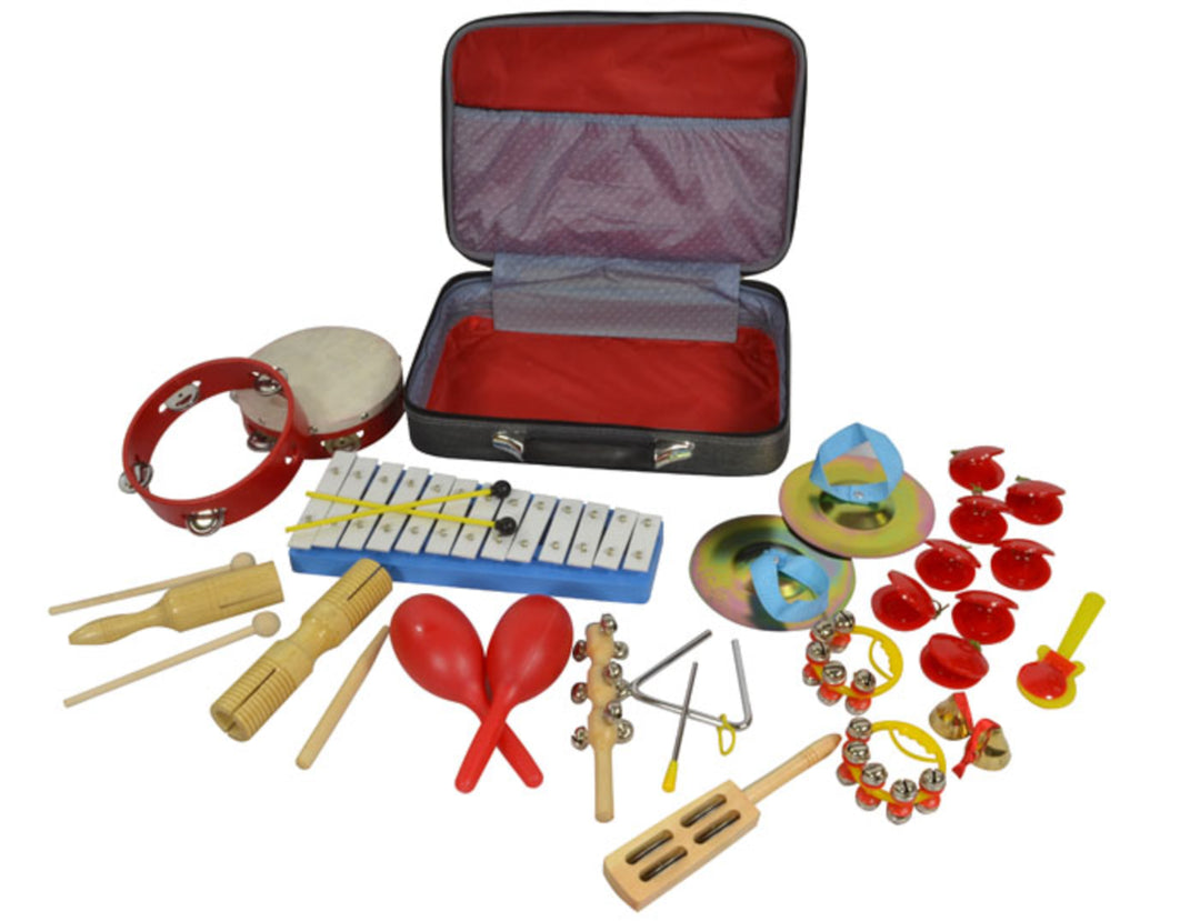 Set de Multi Percusión con 17 piezas y caja