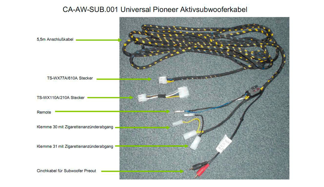 Pioneer CA-AW-SUB.001 Kit de Cables para Subwoofer Activo