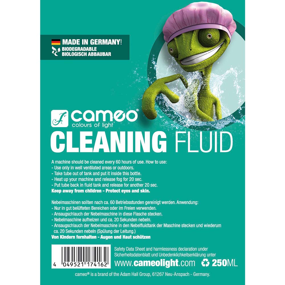Cameo RENSEVÆSKE 0,25 L – Líquido especial para la limpieza de máquinas de humo 250 ml