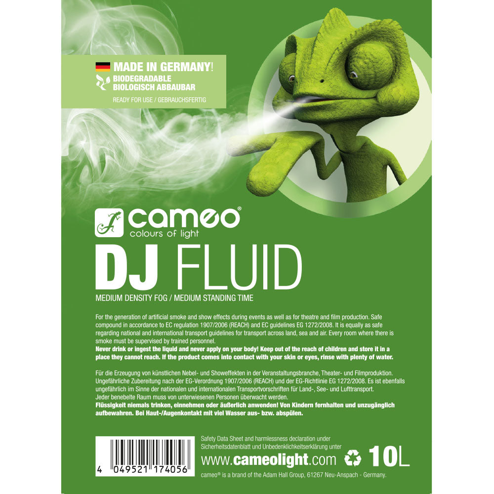Cameo DJ FLUID 10 L - Líquido de haze de densidad medium y tiempo de suspensión medium 10 L