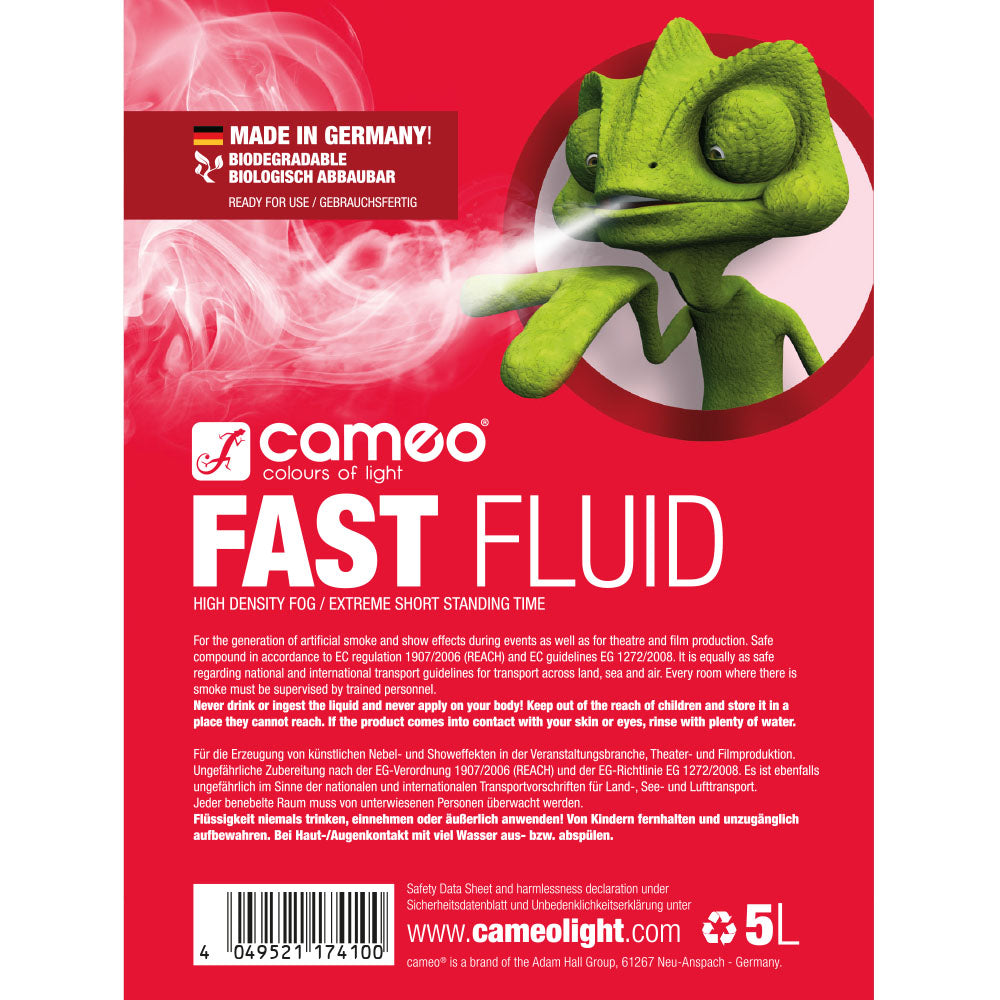 Cameo FAST FLUID 5 L - Líquido de haze de muy alta densidad y tiempo de suspensión muy corto 5 L