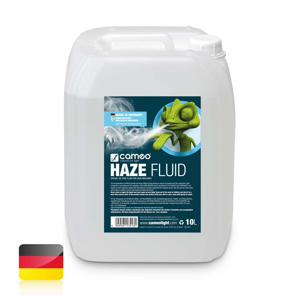 Cameo HAZE FLUID 10 L - Líquido de haze para una niebla fina y larga duración, 10 L, sin aceite