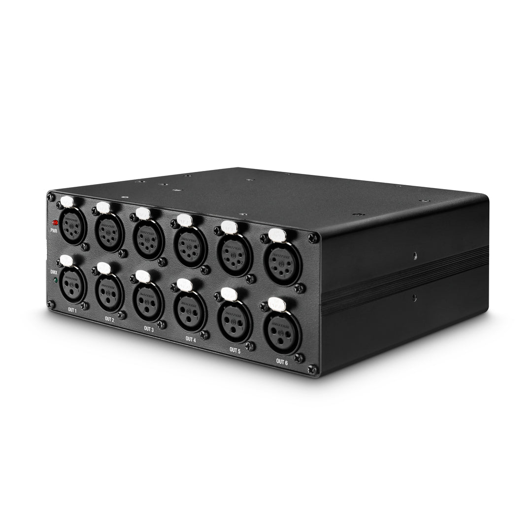 Cameo SB 6 T RDM - Splitter/booster DMX/RDM de 6 salidas con conectores de 3 y 5 pines