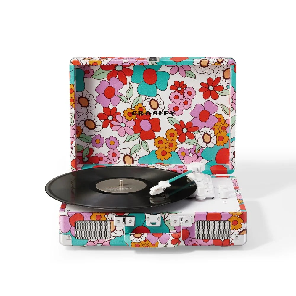 Crosley Cruiser Plus Tocadiscos Bluetooth bidireccional (Groovy Floral)