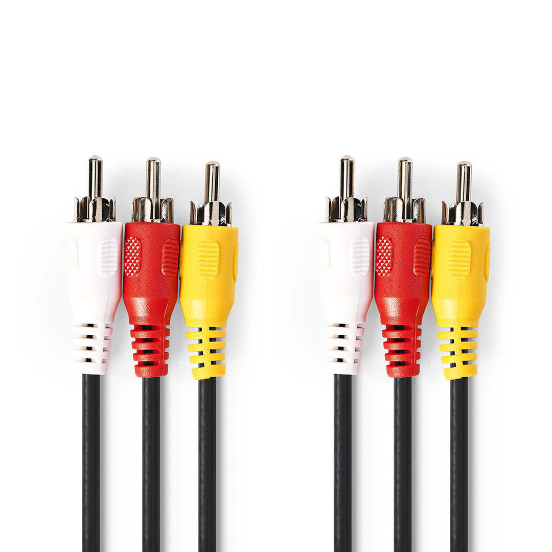 Cable de video compuesto, 3 x RCA macho /3 x RCA macho, 1.5 m.
