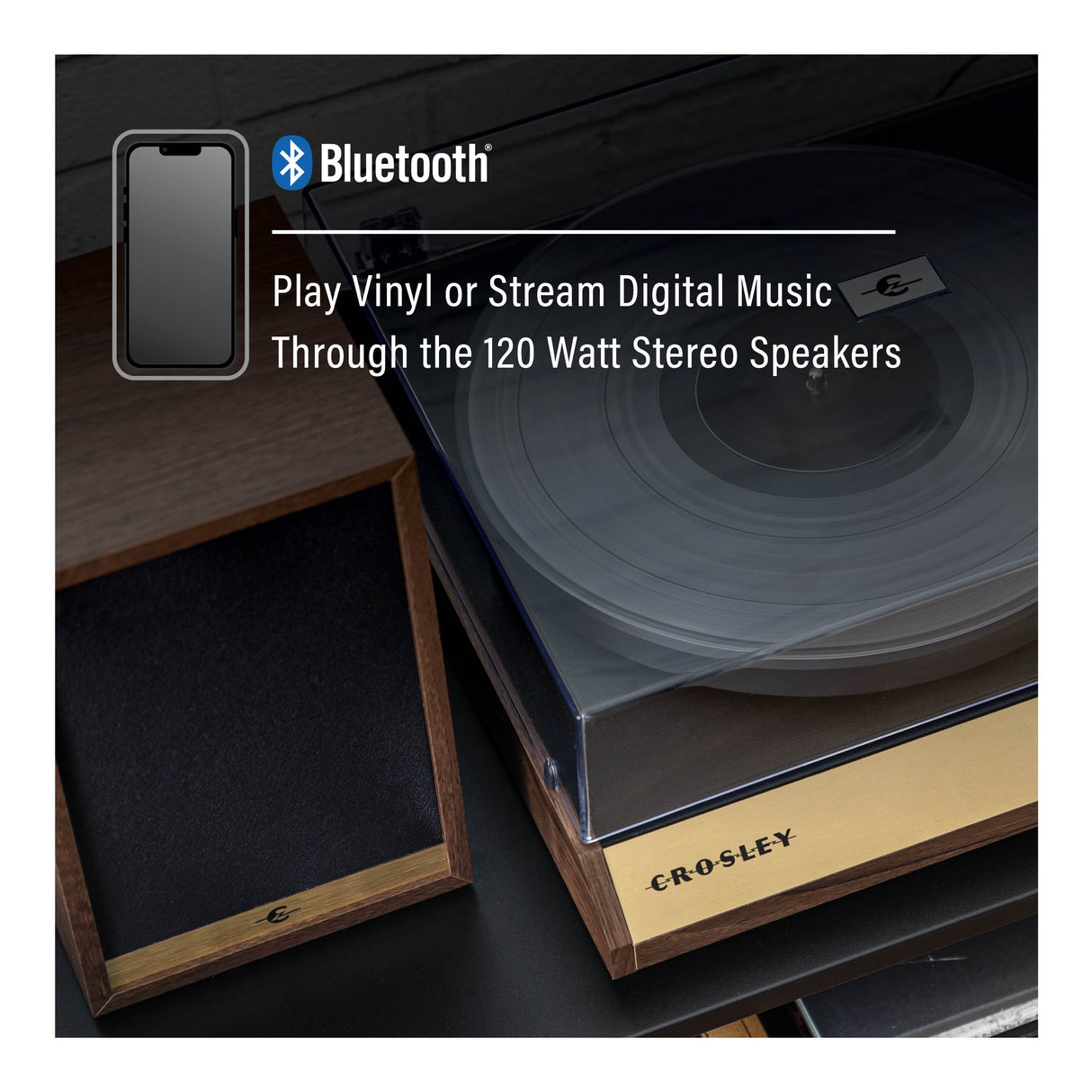 Crosley C72 Turntable with Speakers (Walnut)