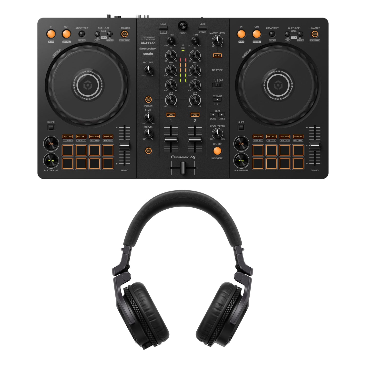 Pioneer DJ FLX4 Headphones Bundle