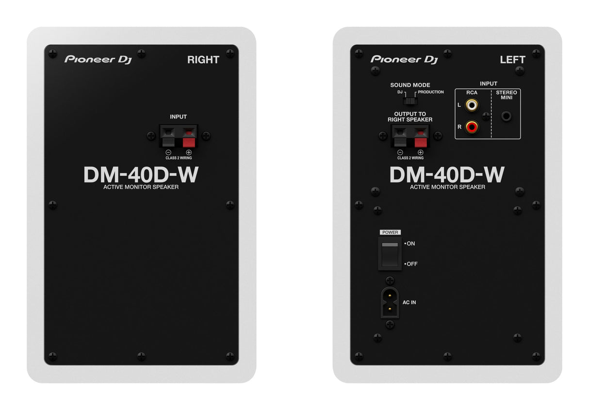 Pioneer DJ DM-40D-W Active Studio Monitors (White)