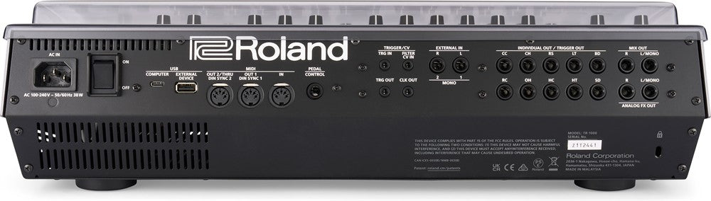 Cubierta de protección cover de Decksaver para Roland TR-1000