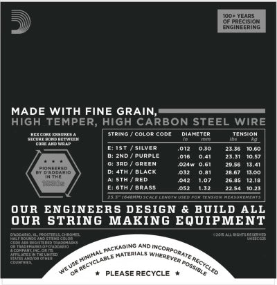 Daddario ECG25 Guitar Strings (Light 12-52)