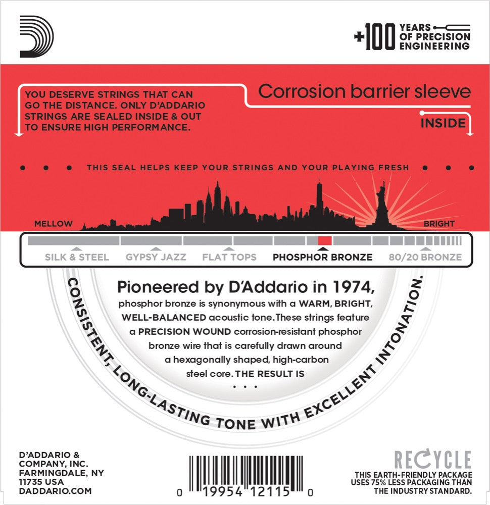 Daddario EJ17 Phosphor Bronze Guitar Strings (Medium 13-56)