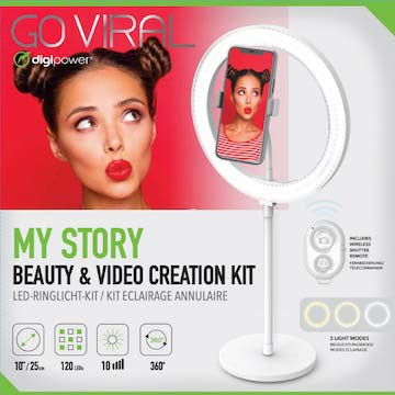 Digipower Mi Historia 10" Anillo de Luz de Escritorio con Control Remoto