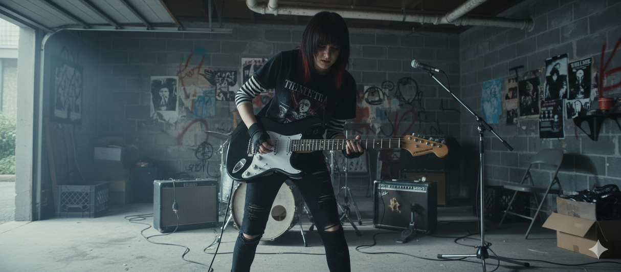 Grooveland ST El-guitar (Sort)