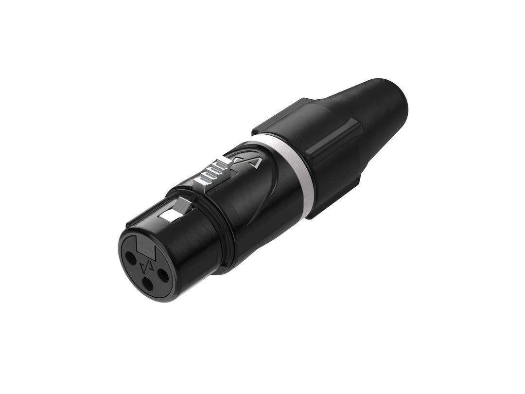Conector de cable hembra XLR 3-pin Enova Nxt, negro con contactos dorados