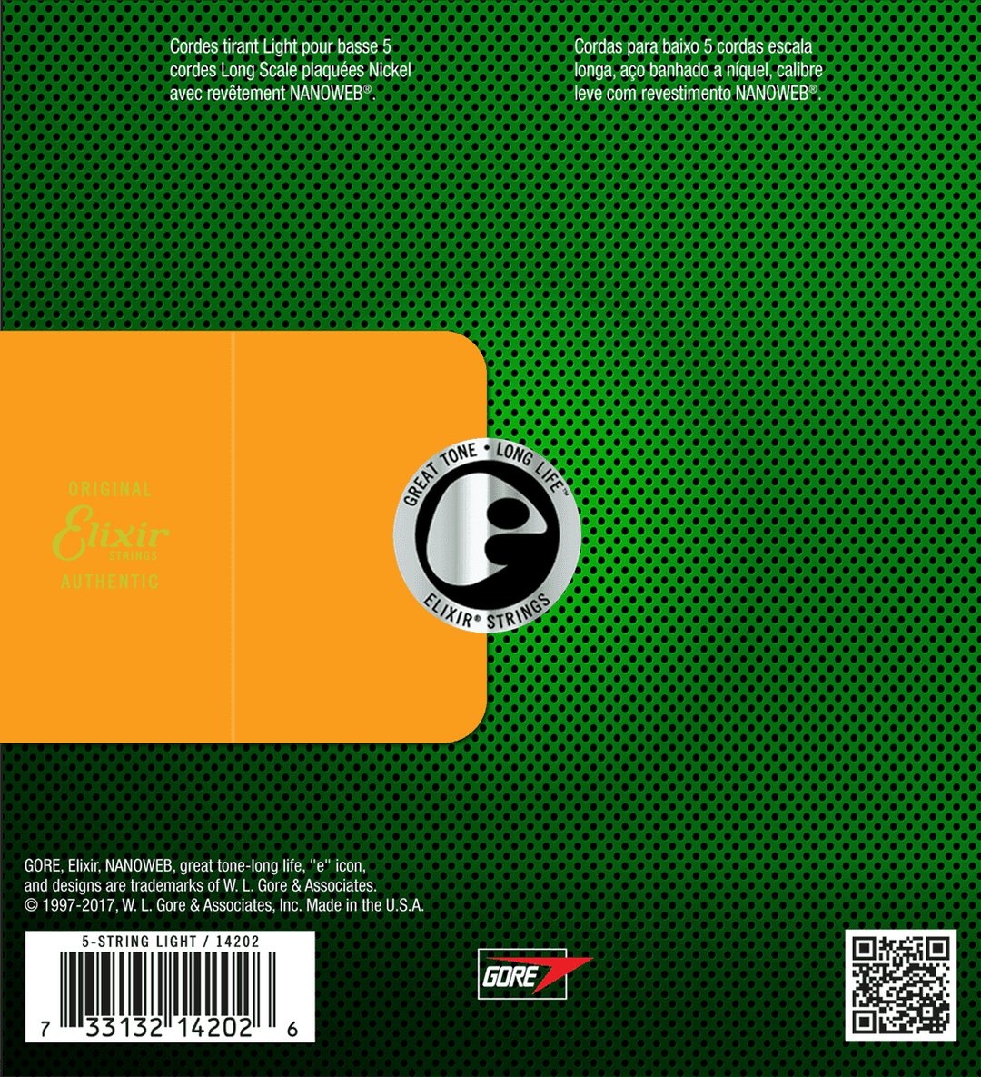 Elixir Nanoweb Nickel Basstrenge (Light, 5c, 45-130)
