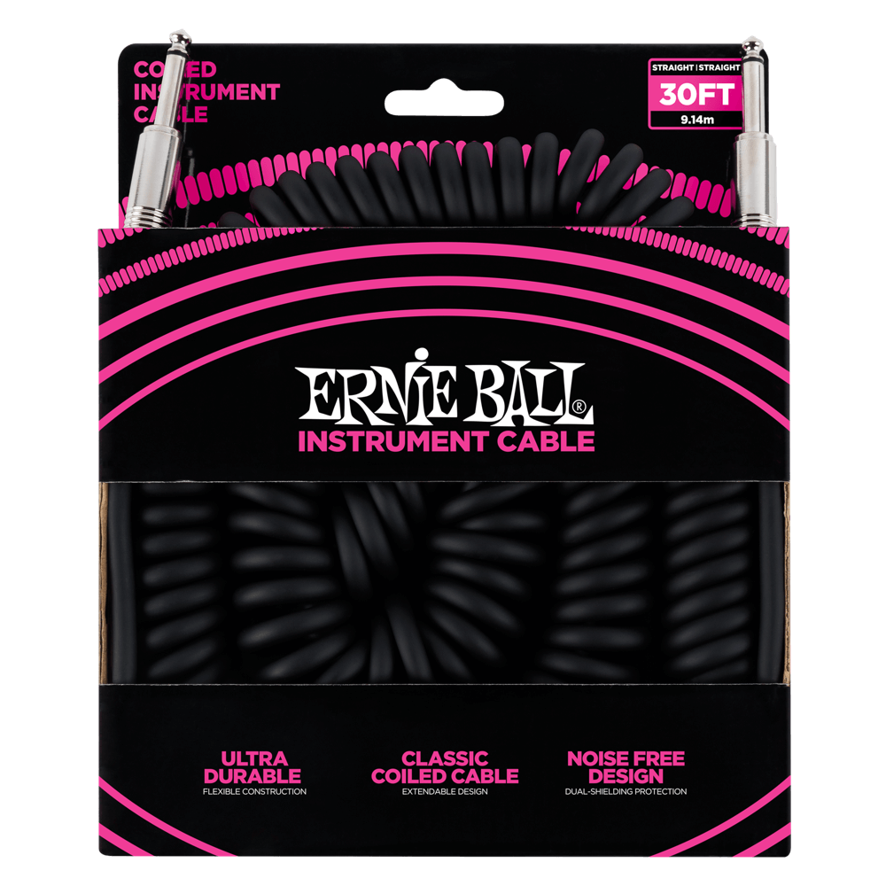 Ernie Ball 6044 Cable de Guitarras (Negro, 9m)