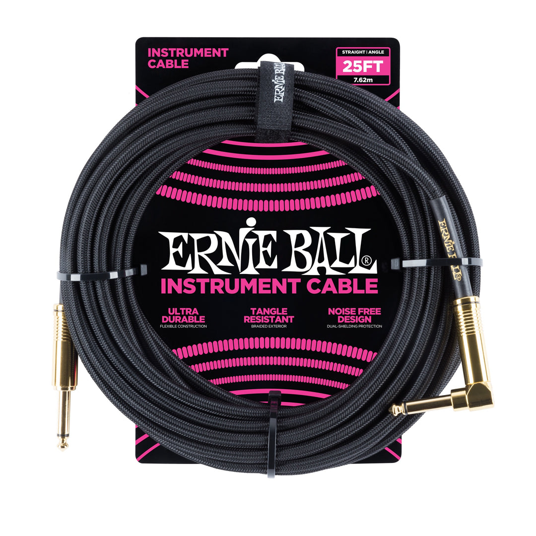 Ernie Ball 6058 Cable de Guitarras (Negro, 7,5m)