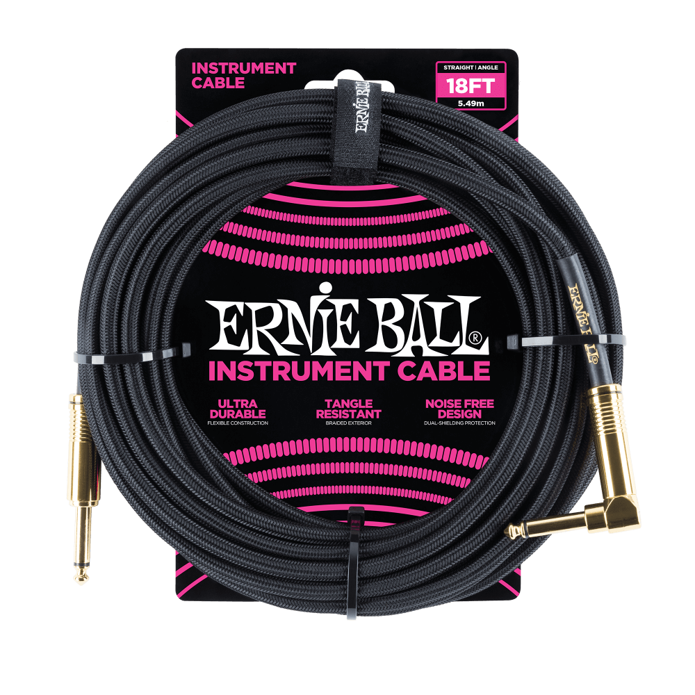 Ernie Ball 6086 Cable de Guitarras (Negro, 5,4m)