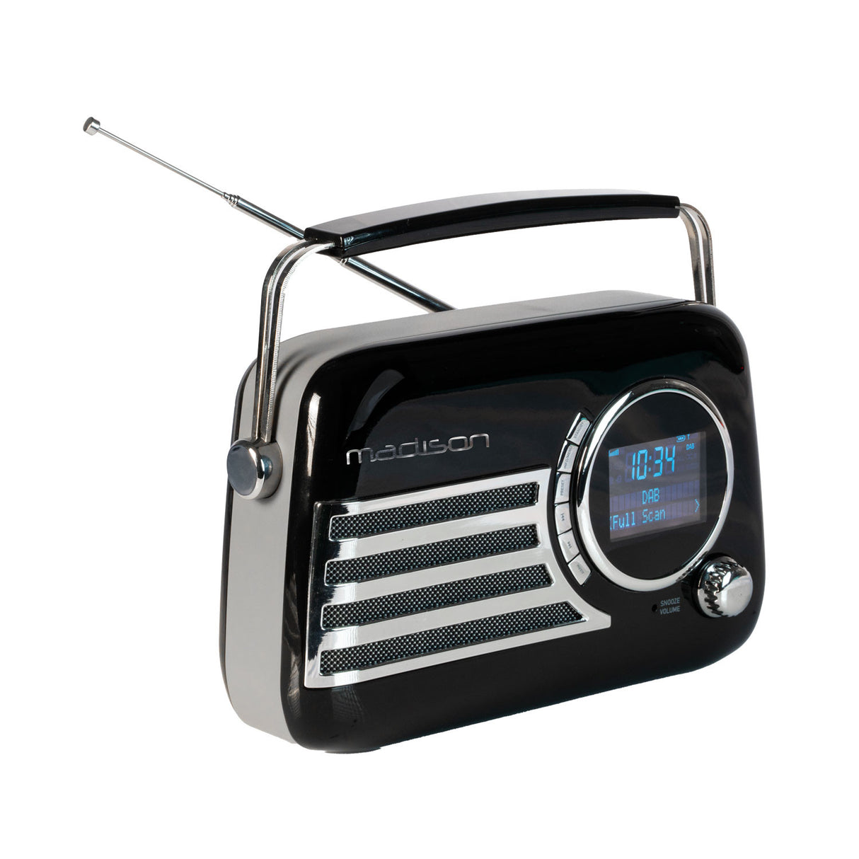 Madison Retro Radio con Bluetooth, FM y DAB (Negro)