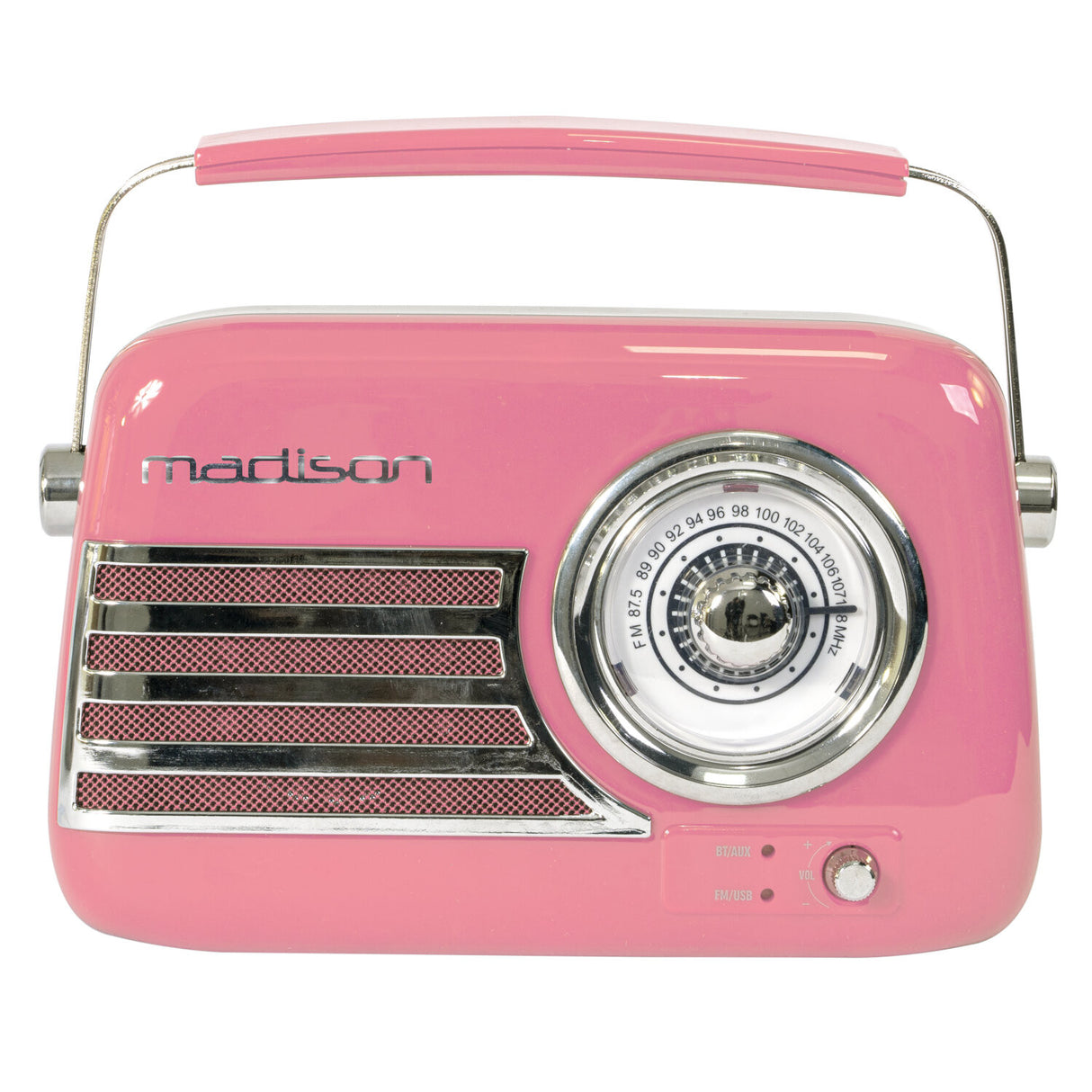 Madison Retro Radio with Bluetooth and FM (Pink)
