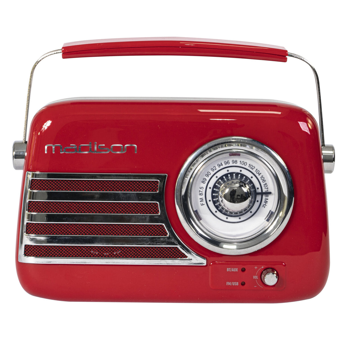 Madison Retro Radio with Bluetooth and FM (Red)