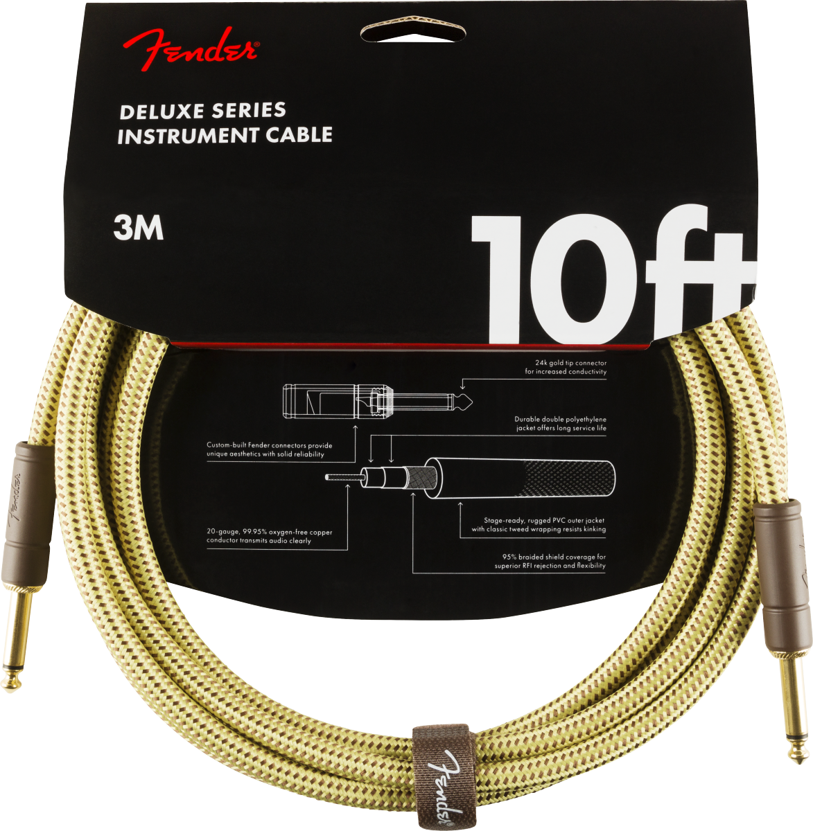 Fender Deluxe Guitarras Kabel (Tweed, 3m)