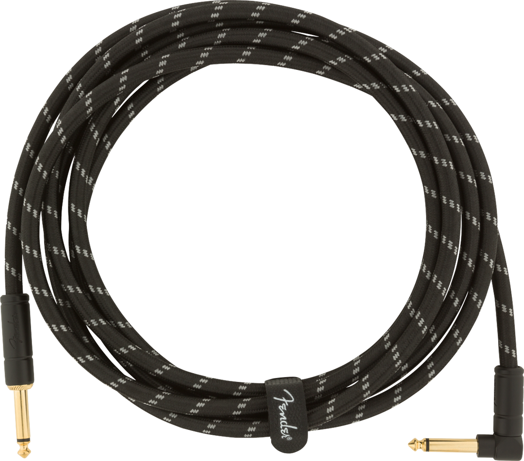 Fender Deluxe Guitarras Kabel Vinkelstik (Black Tweed, 3m)
