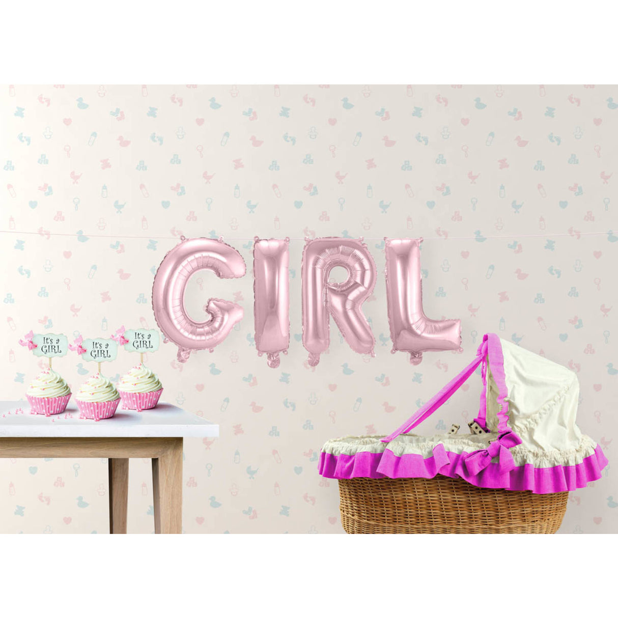 Foil balloon Baby Pink "Girl"