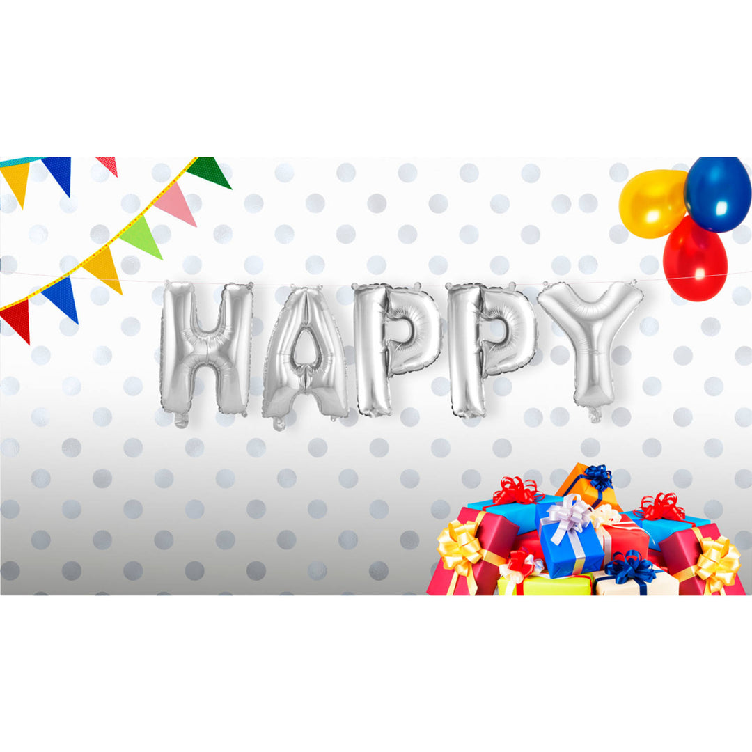 Globo de Foil 'Feliz' (Plata, 36cm)
