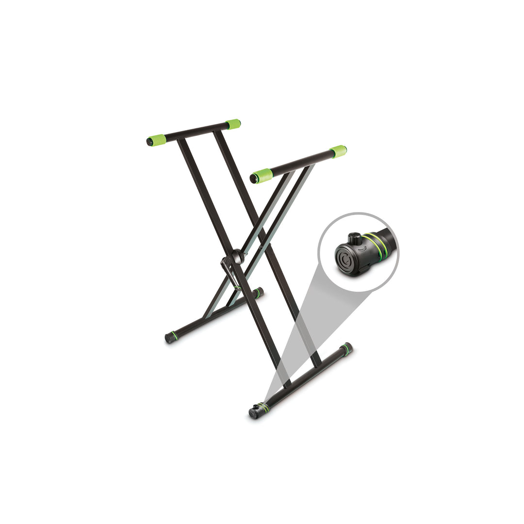 Gravity KSX 2 RD SET 2 - Soporte de teclado doble en X y mesa de apoyo, set 2