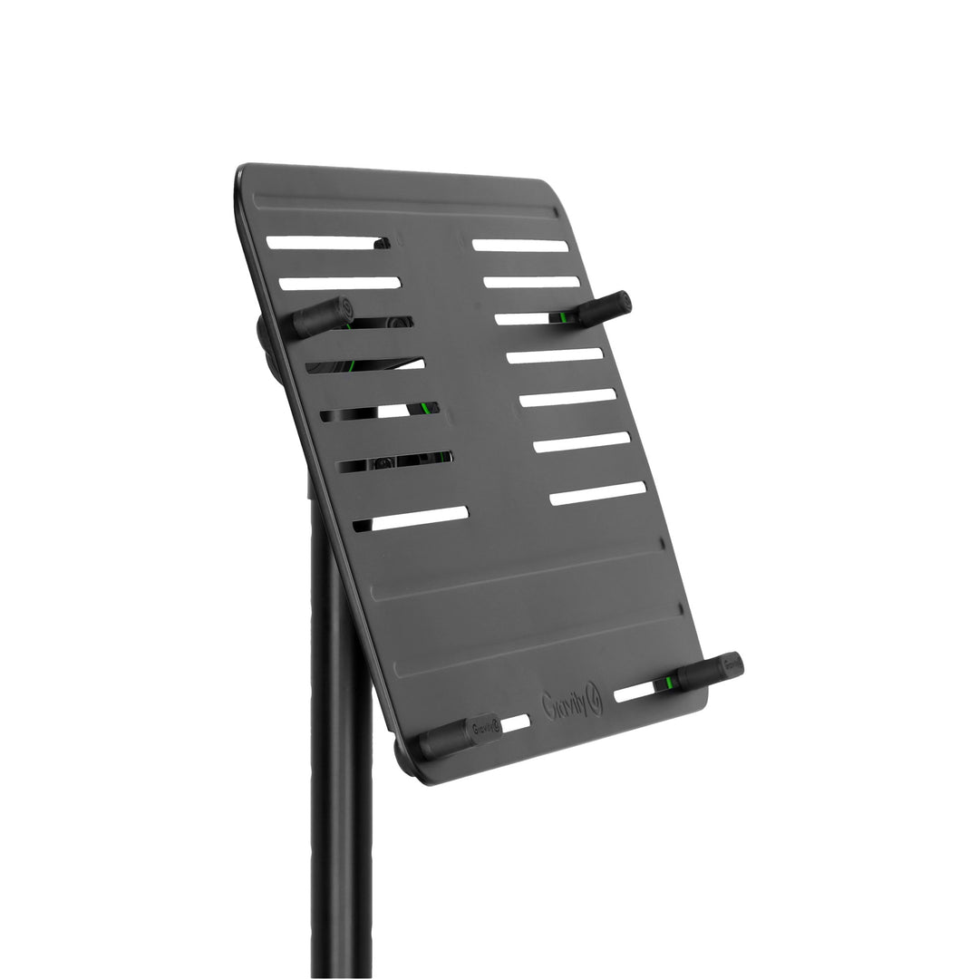Gravity LTS T 02 B - stand universal para portátil con varillas de sujeción ajustables y base de acero, negro