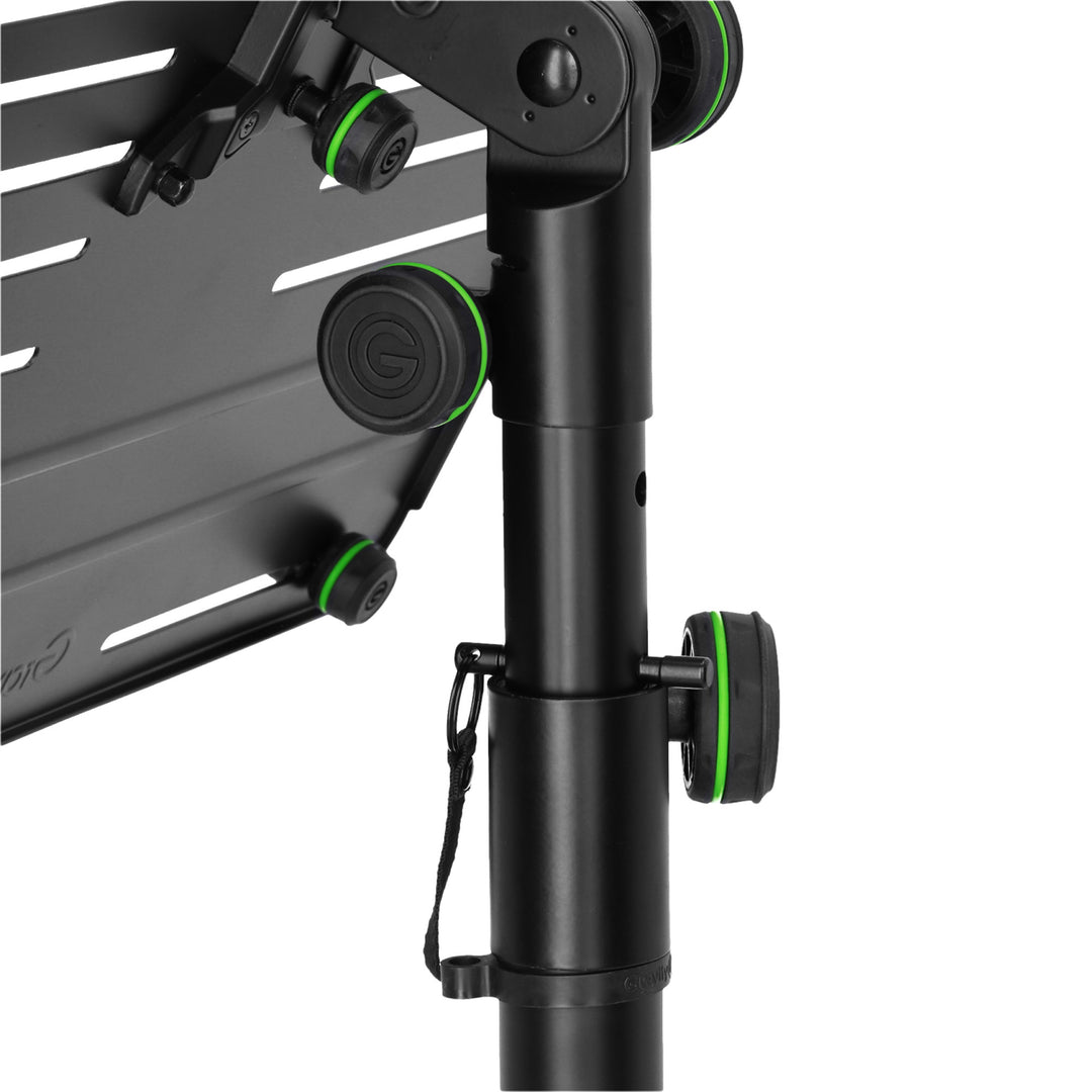Gravity LTS T 02 B - stand universal para portátil con varillas de sujeción ajustables y base de acero, negro