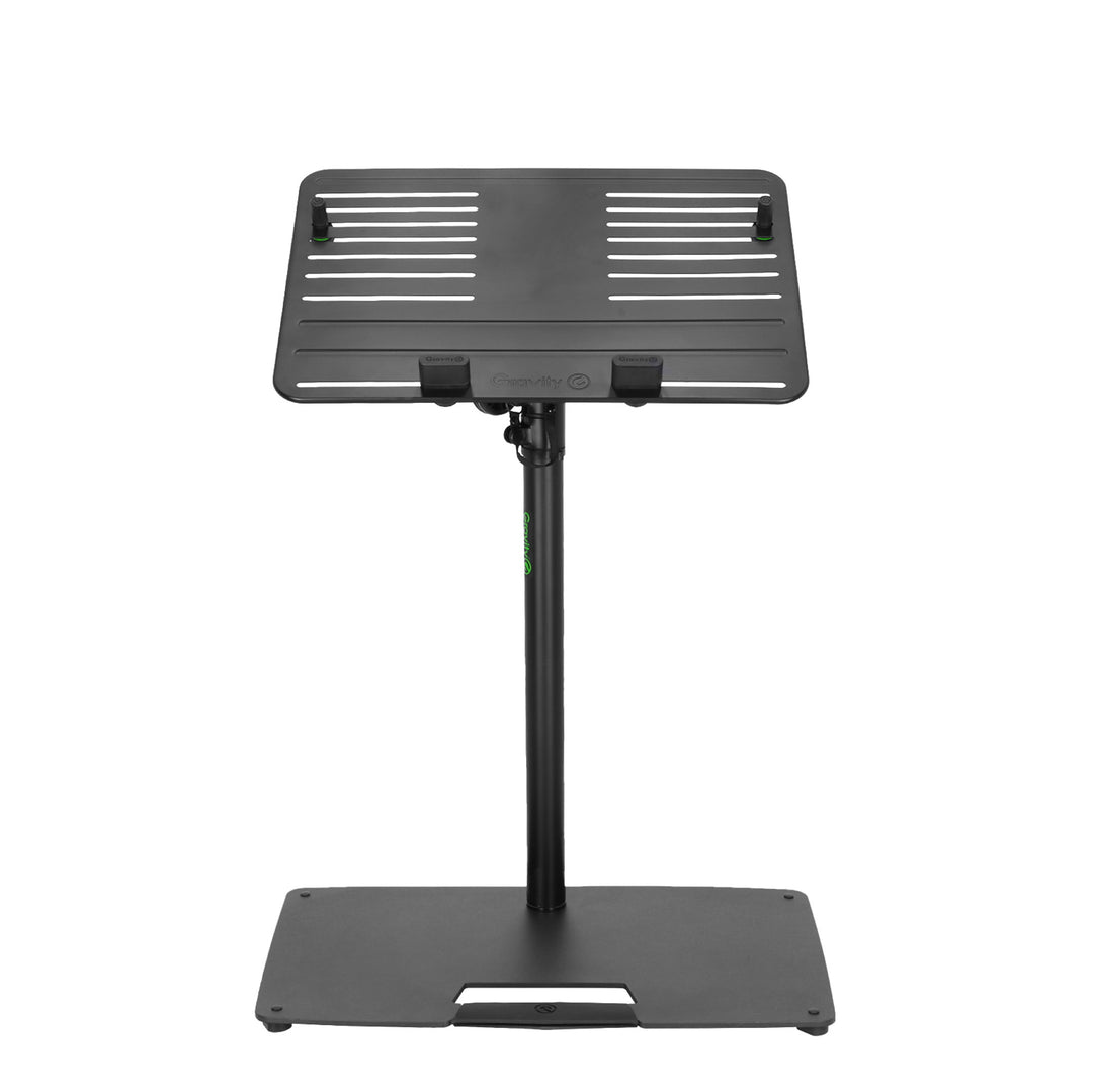 Gravity LTS T 02 B - stand universal para portátil con varillas de sujeción ajustables y base de acero, negro