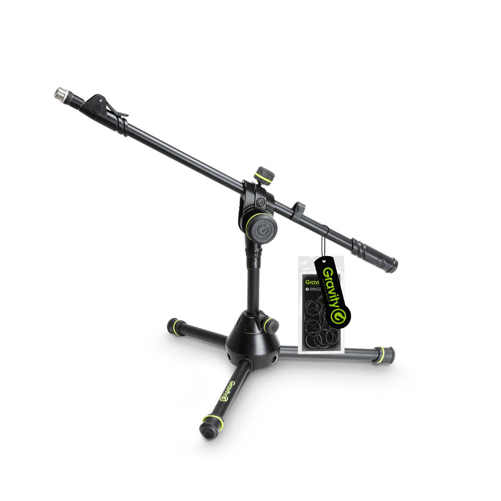 Gravity MS 3122 HDB - Soporte de micrófono corto y resistente para uso intensivo con trípode plegable
