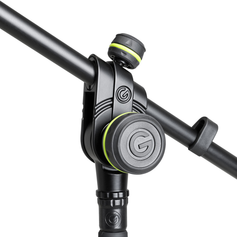 Gravity MS 4221 B - Pie de micrófono corto con trípode plegable y brazo boom ajustable en 2 puntos