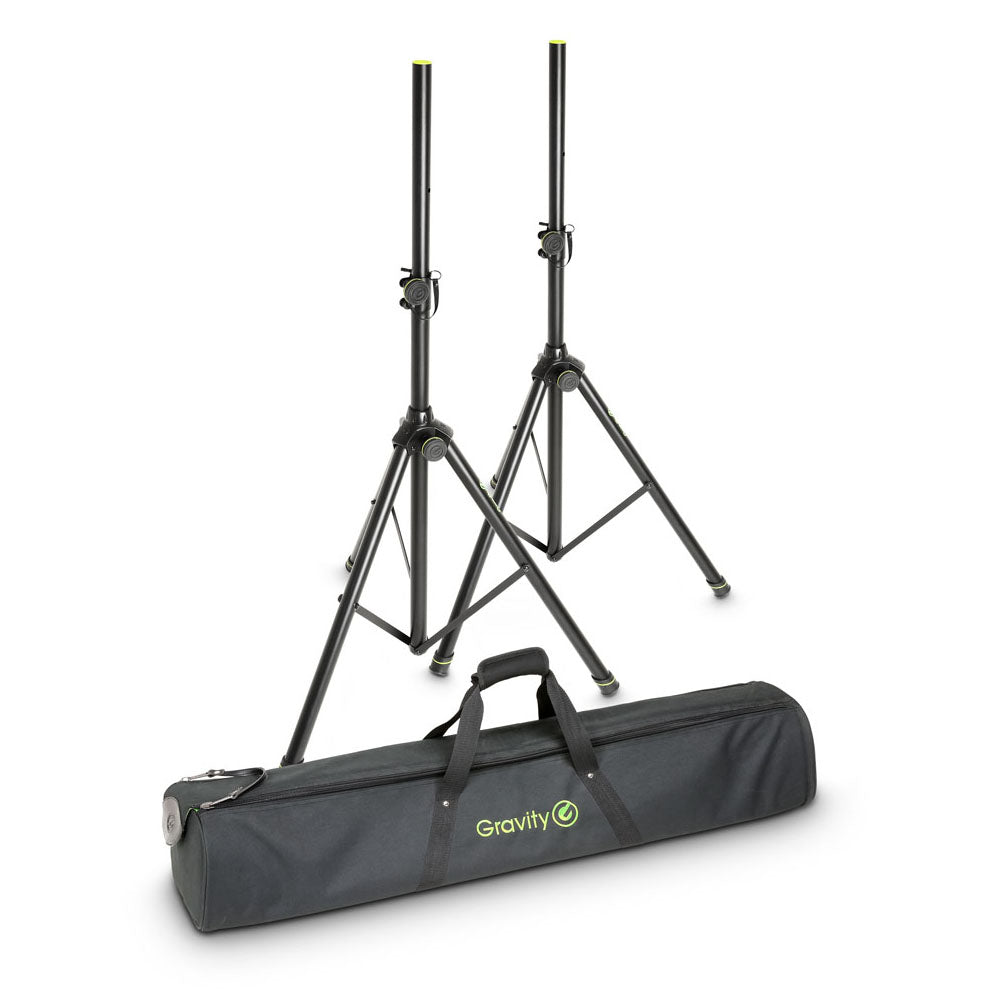 Gravity SS 5212 B SET 1 - Conjunto de soportes para altavoces con 2 soportes de acero para altavoces, con bolsa de transporte