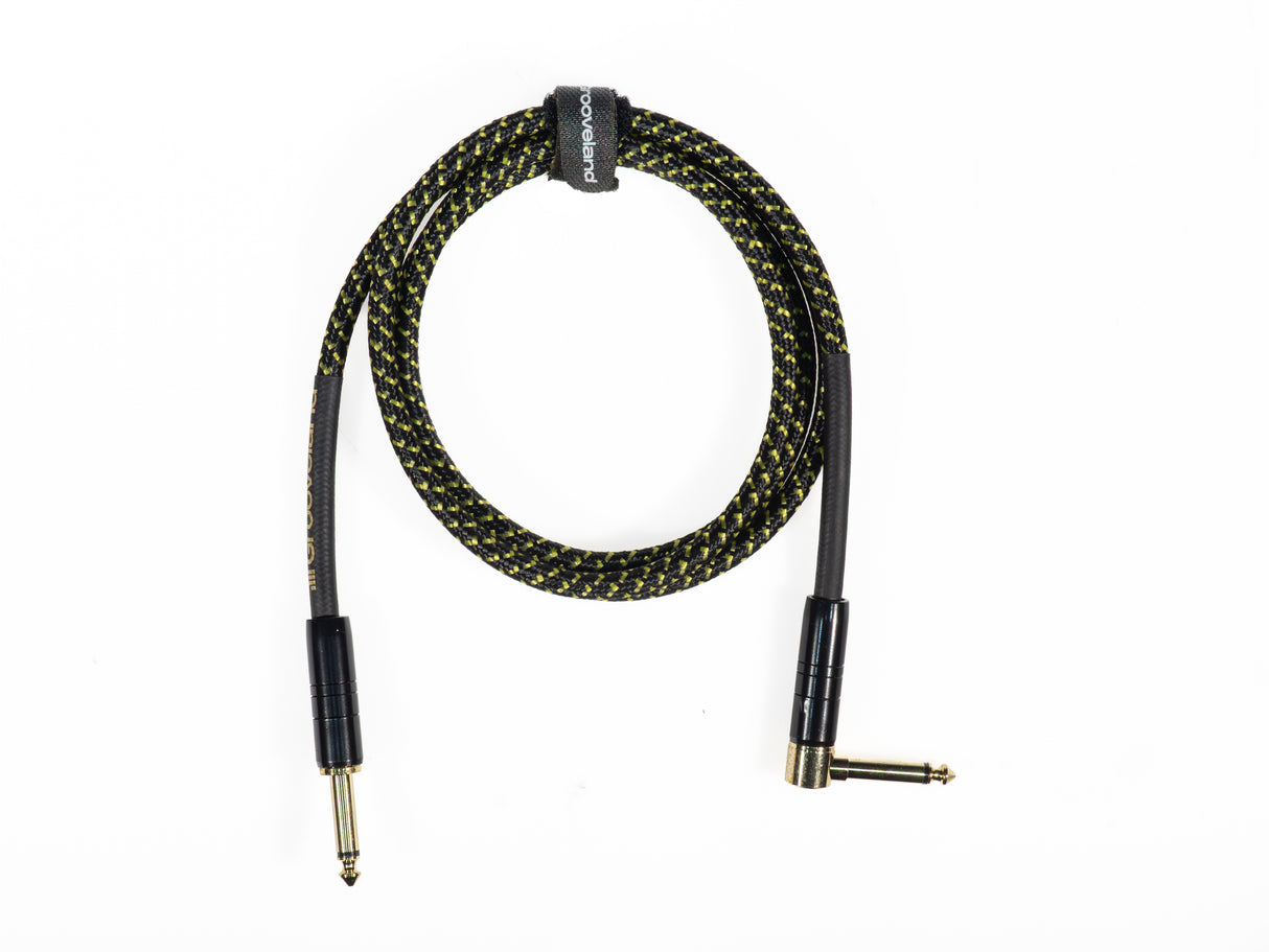 Grooveland Tweed Ángulo Cable de Guitarra (1,5m - Negro)
