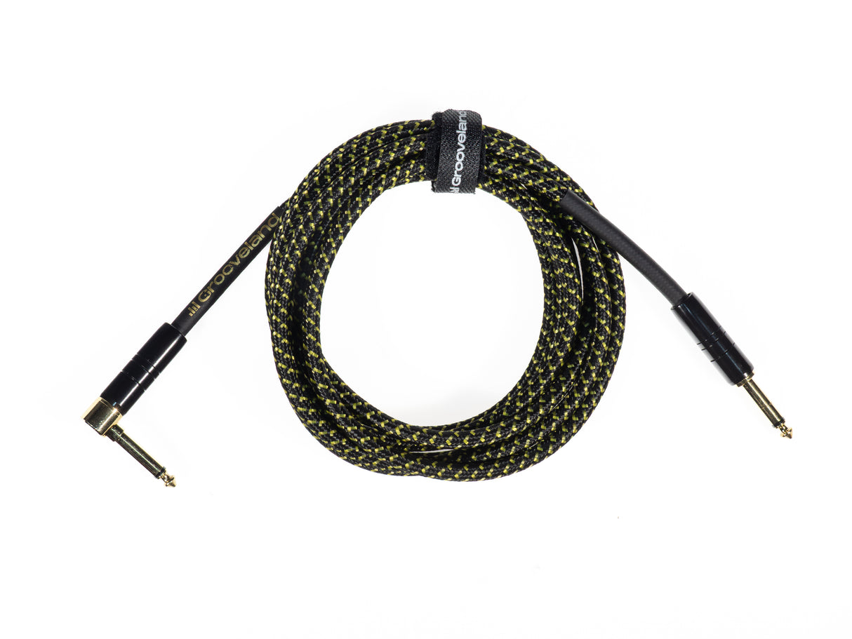 Grooveland Tweed Ángulo Cable de Guitarra (3m - Negro)