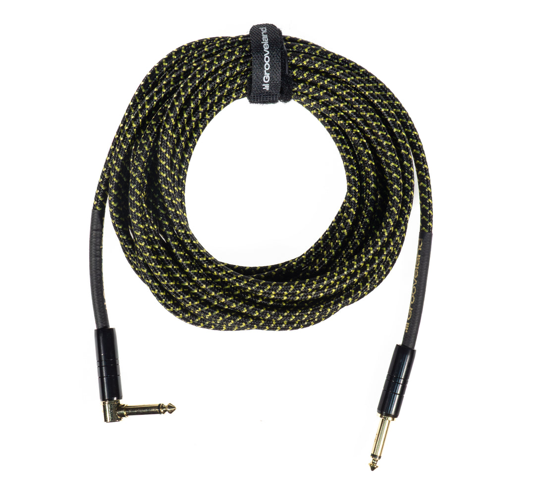 Grooveland Tweed Cable de Guitarra en Ángulo (6m - Negro)