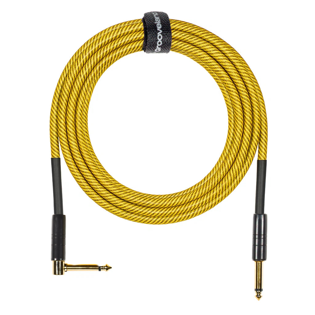 Grooveland Tweed Ángulo Cable de Guitarra (6m - Amarillo)